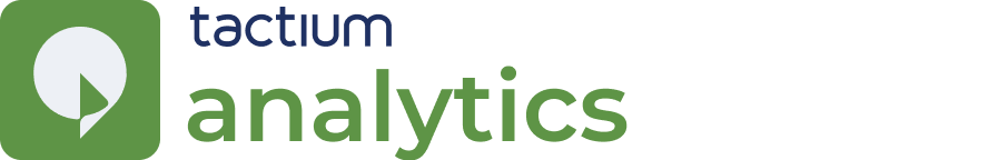 Logotipo verde do add-on Tactium Analytics, ferramenta que fornece dashboards e análise de dados para transformar o desempenho do atendimento em decisões estratégicas.
