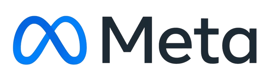 Logotipo da Meta, líder global em tecnologia e sistema integrado ao Tactium para canais de mensageria como WhatsApp e Instagram.