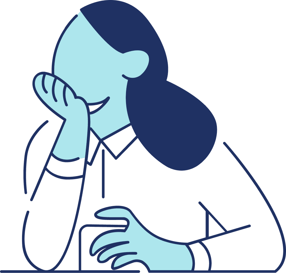newsletter-estrategias-cx-evolucao-operacao Formulário de inscrição ao lado da ilustração minimalista de uma mulher refletindo de forma atenta, convidando o usuário a receber estratégias de evolução de operação e tendências de CX por e-mail.